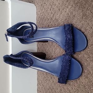White House Black Market blue suede sandals size 9